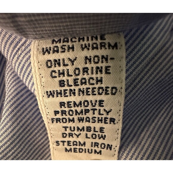 Ralph Lauren Yarmouth Blue Striped Long Sleeve Button Up Shirt Men's 17-34 - Picture 9 of 14